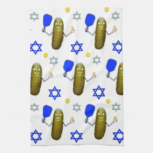 Paño De Cocina Pickleball judío Hanukkah (Vertical)