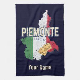 Paño De Cocina Piedmont Italia Retro Región Mapa Pasta de cosecha