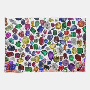 Paño De Cocina Piedra de guijarros colorida y patrón de diamantes