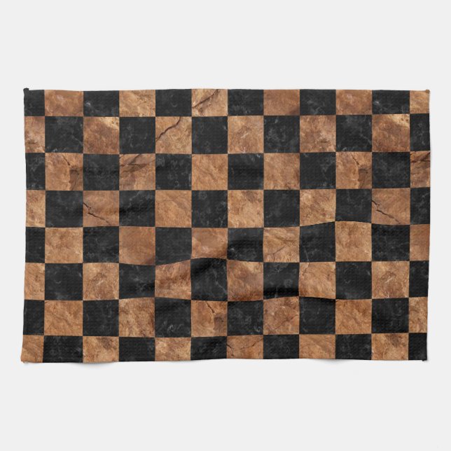 PAÑO DE COCINA PIEDRA NEGRA DEL MÁRMOL SQUARE1 Y DE BROWN (Horizontal)
