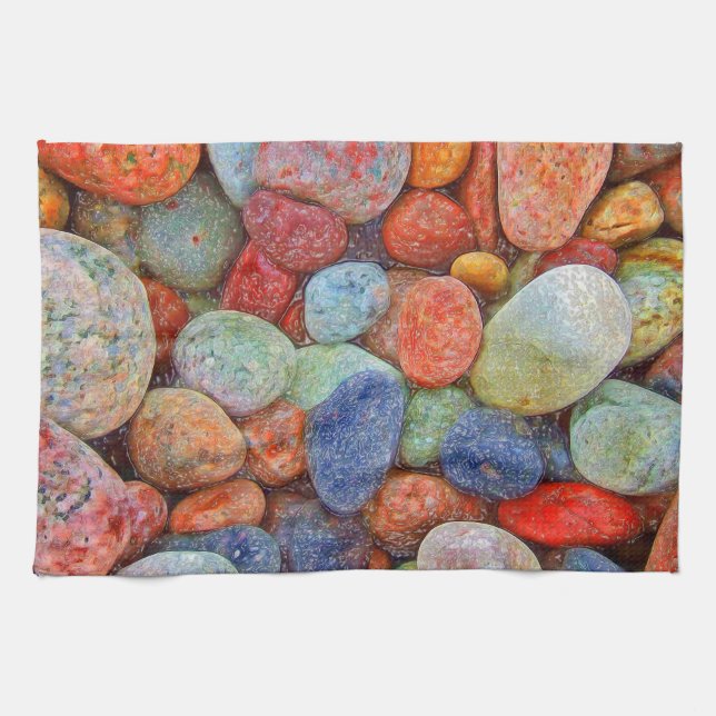 Paño De Cocina Piedras, piedras y rocas de colores (Horizontal)
