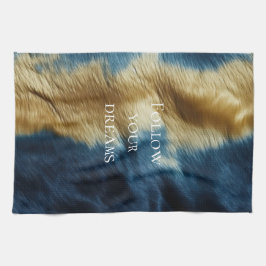 Paño De Cocina Piel de vaca de oro azul