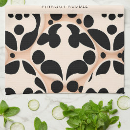 Paño De Cocina Piel leopardo Beige Floral Modern Mosaic Pattern