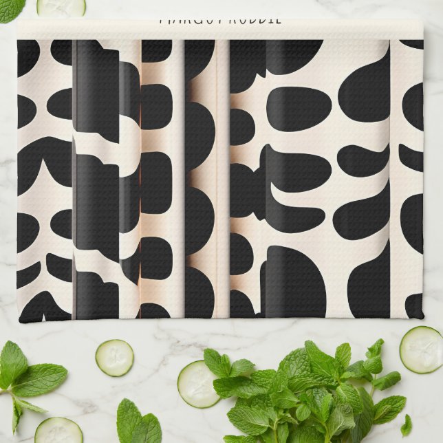 Paño De Cocina Piel leopardo Beige Patrón moderno (Doblado)