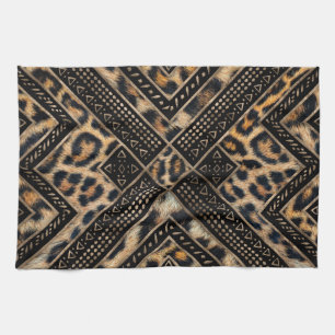 Paño De Cocina Piel leopart con decoración africana #1