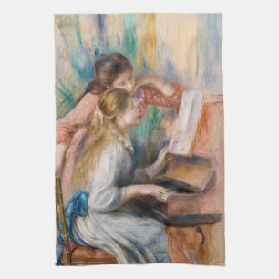 Paño De Cocina Pierre Auguste Renoir - Jóvenes niñas en el piano