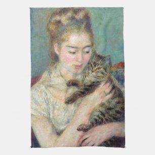 Paño De Cocina Pierre-Auguste Renoir - Mujer con un gato