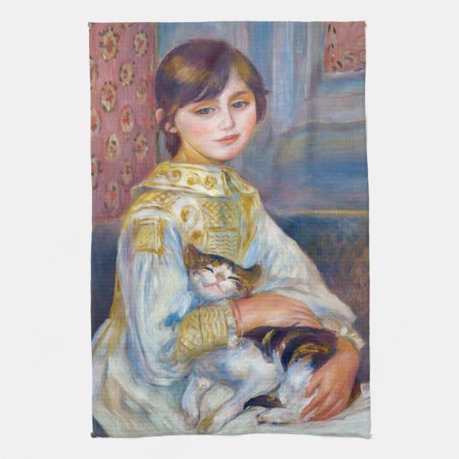 Paño De Cocina Pierre-Auguste Renoir - Niño con gato (Vertical)