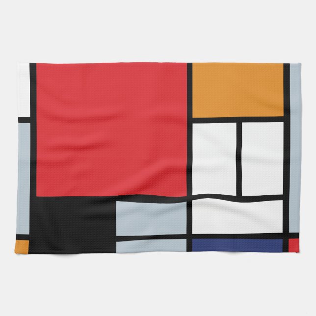 Paño De Cocina Piet Mondrian - Composición con gran plano rojo (Horizontal)