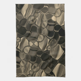 Paño De Cocina Piezas marrones, círculos y formas redondeadas