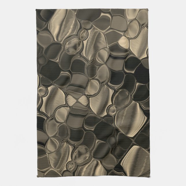 Paño De Cocina Piezas marrones, círculos y formas redondeadas (Vertical)