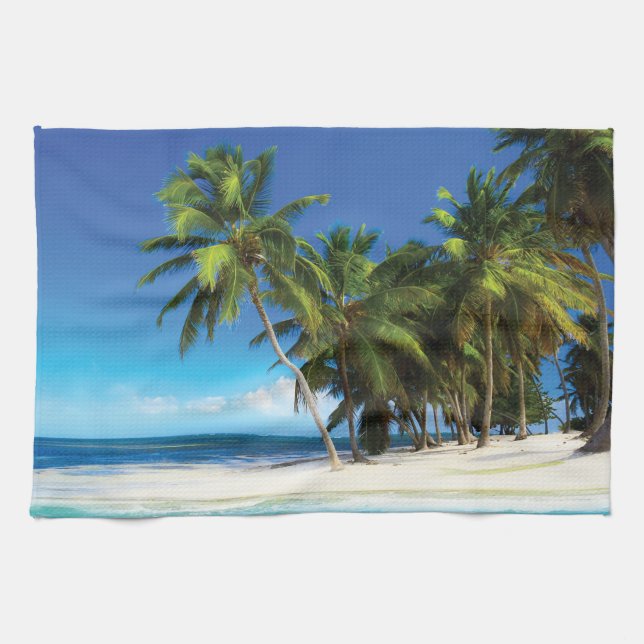 Paño De Cocina Pilar de tiro de playa exótica (Horizontal)