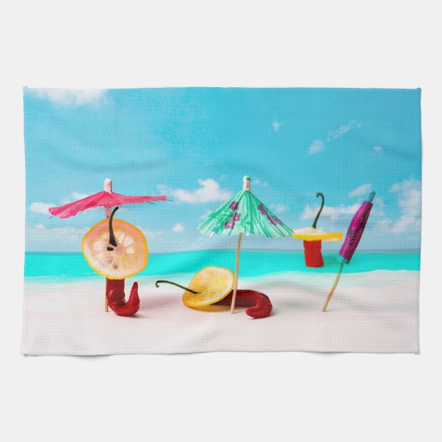 Paño De Cocina Pimientos De Chili Junto Al Mar (Horizontal)