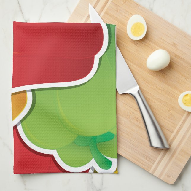 Paño De Cocina Pimientos de semáforo divertidos (Doblado Cuarto)