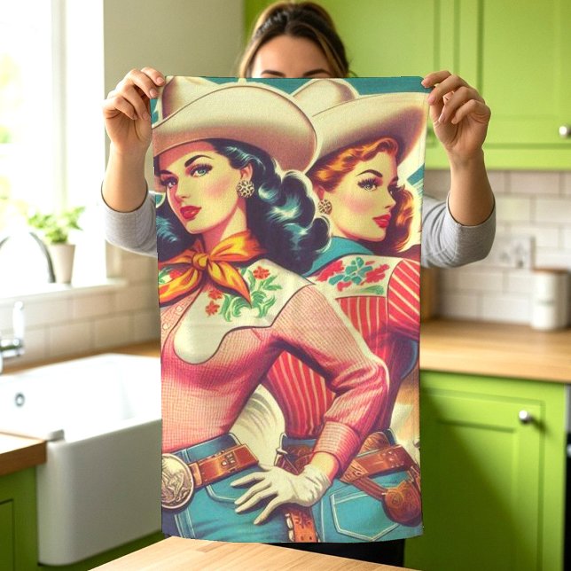 Paño De Cocina Pin-ups Retro Cowgirls (Subido por el creador)