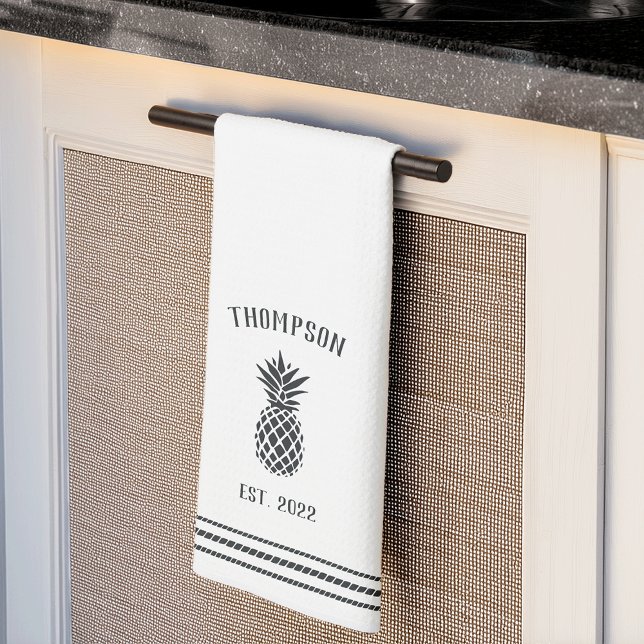 Paño De Cocina Piña Rustica Negra y Blanca Personalizada (Subido por el creador)