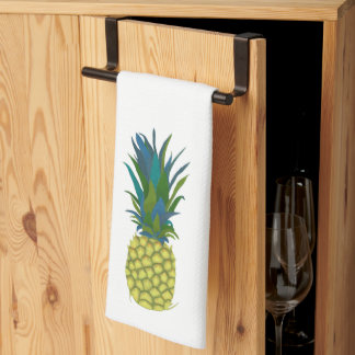 Paño De Cocina Piña tropical con hojas azules y verdes