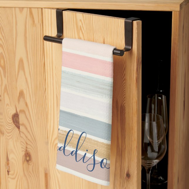 Paño De Cocina Pinceladas pastel personalizadas  (Pliegue de tercios)