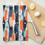 Paño De Cocina Pinceles de Naranja azul Patrón abstracto<br><div class="desc">Añada un toque de color a su cocina con la toalla de cocina de patrón de pinceles de Naranja azul. La vibrante mezcla de pinceles azules y naranjas crea una audaz declaración artística, perfecta para cocinas modernas o eclécticas. Utilice esta toalla para secar los platos, limpiarse los derrames o como...</div>