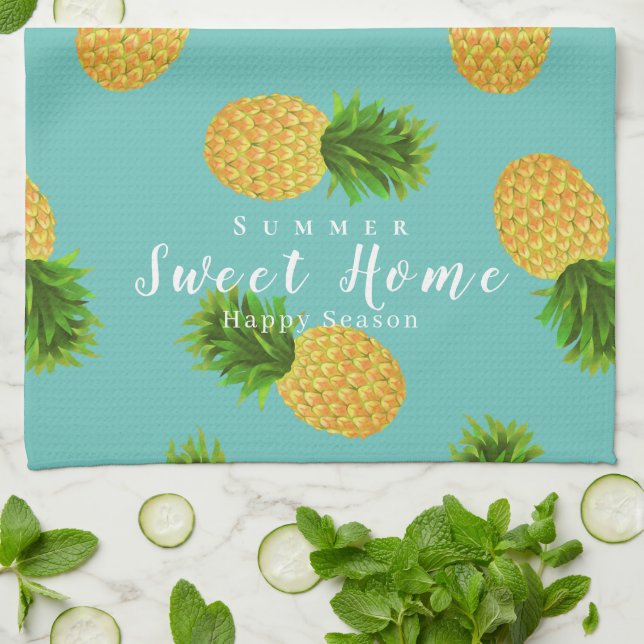 Paño De Cocina Pineapple Aqua (Doblado)