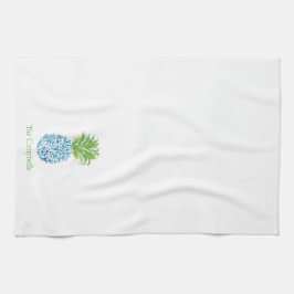 Paño De Cocina Pineapple Chinoiserie Personalizado Blue White Pre