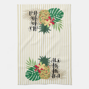 Paño De Cocina Pineapple tropical hawaiana ALO-HO-HA