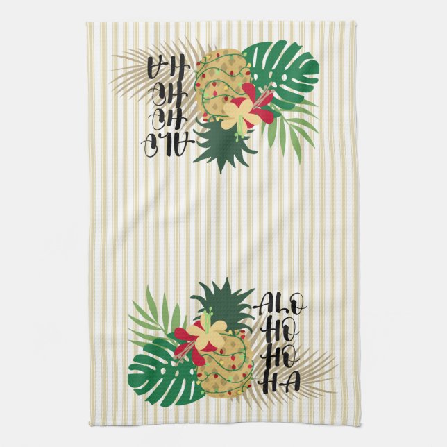 Paño De Cocina Pineapple tropical hawaiana ALO-HO-HA (Vertical)