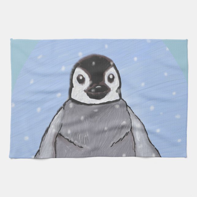 Paño De Cocina Pingüino del bebé (Horizontal)