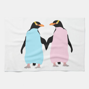 Paño De Cocina Pingüinos enamorados
