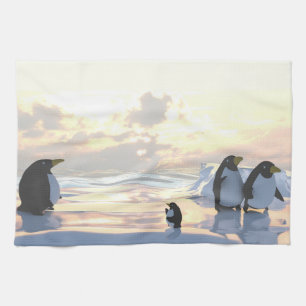 Paño De Cocina pingüinos relajándose en un témpano de hielo