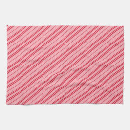 Paño De Cocina Pink and Red Christmas Candy Cane Stripes 