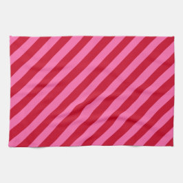 Paño De Cocina Pink and Red Christmas Peppermint Stripes 