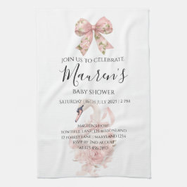 Paño De Cocina Pink Bow Girl Baby Shower