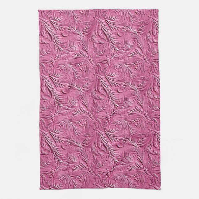 Paño De Cocina Pink Faux Alligator Animal Print (Vertical)