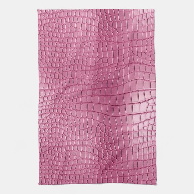 Paño De Cocina Pink Faux Alligator Animal Print (Vertical)