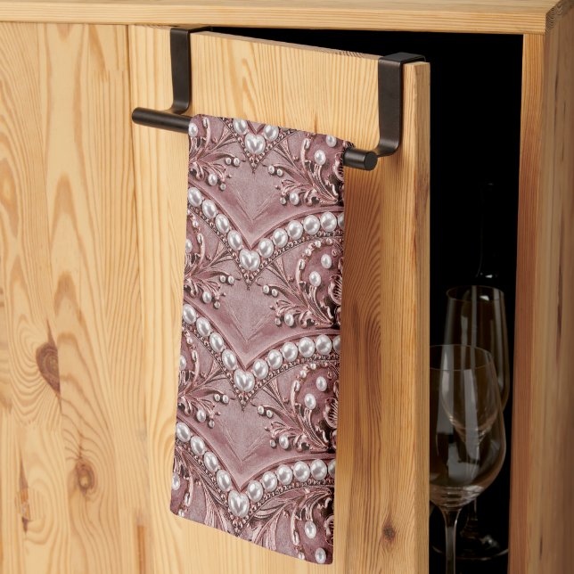 Paño De Cocina Pink Flower Kitchen Towel (Pliegue de tercios)