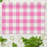 Paño De Cocina Pink Gingham Plaid Cottagecore<br><div class="desc">Tendencia de picnic de primavera moderna,  con un patrón de tartán de chapa de gingham en colores rosados y blancos cálidos.</div>