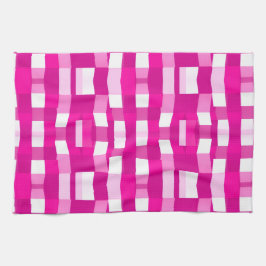 Paño De Cocina Pink Magenta Modern Geometric Block Art