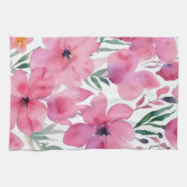 Paño De Cocina Pink Petals | Watercolor Floral Painted Flowers