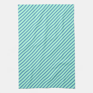 Paño De Cocina Pinstripes diagonales - agua y marina
