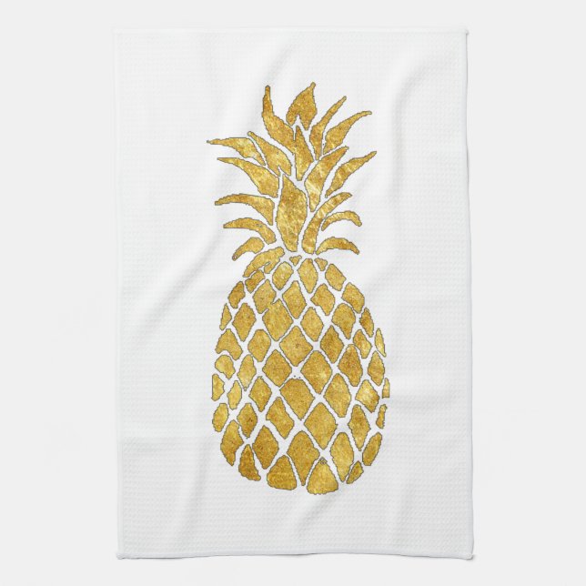 Paño De Cocina pinta dorada piña (Vertical)