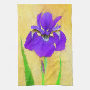 Paño De Cocina Pintado de iris morado - Perro original curado A