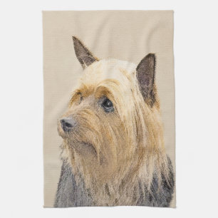 Paño De Cocina Pintado de seda terrer - Cuto original de arte de 