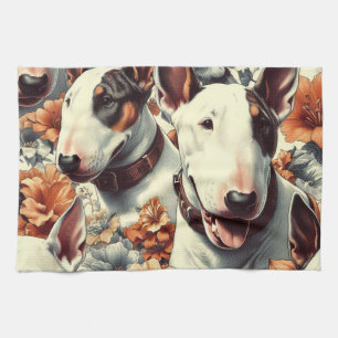Paño De Cocina Pintado sin problemas Retro Bull Terrier