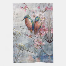 Pintados bonitos de Kingfishers y flores