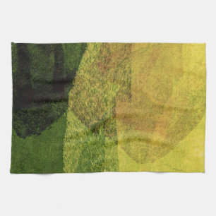 Paño De Cocina Pintura abstracta de naturaleza bosque verde amari
