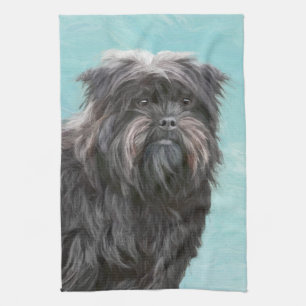 Paño De Cocina Pintura Affenpinscher - Arte Perro Original Cuto