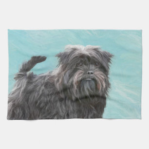 Paño De Cocina Pintura Affenpinscher - Arte Perro Original Cuto