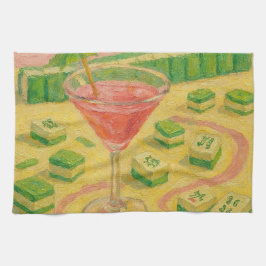 Paño De Cocina Pintura Chic de Mahjong Cóctel