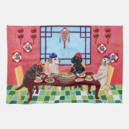 Paño De Cocina Pintura china del restaurante de Labrador